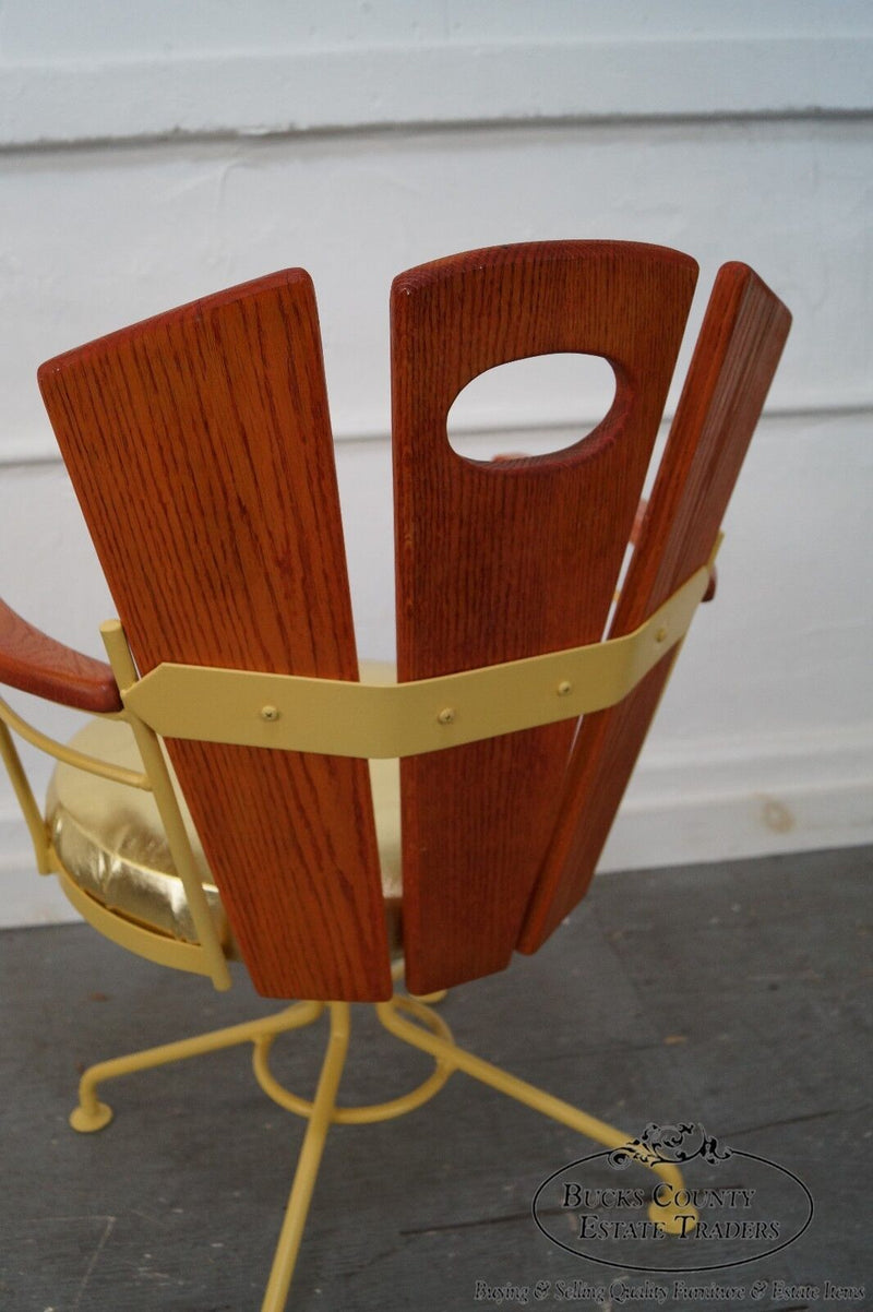 Vintage Woodard Custom Iron & Oak Arm Chair