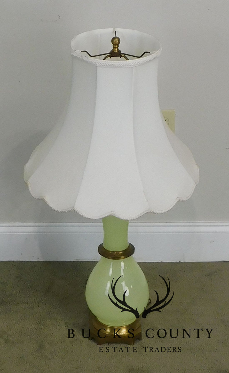 Jade Green Glass Table Lamp
