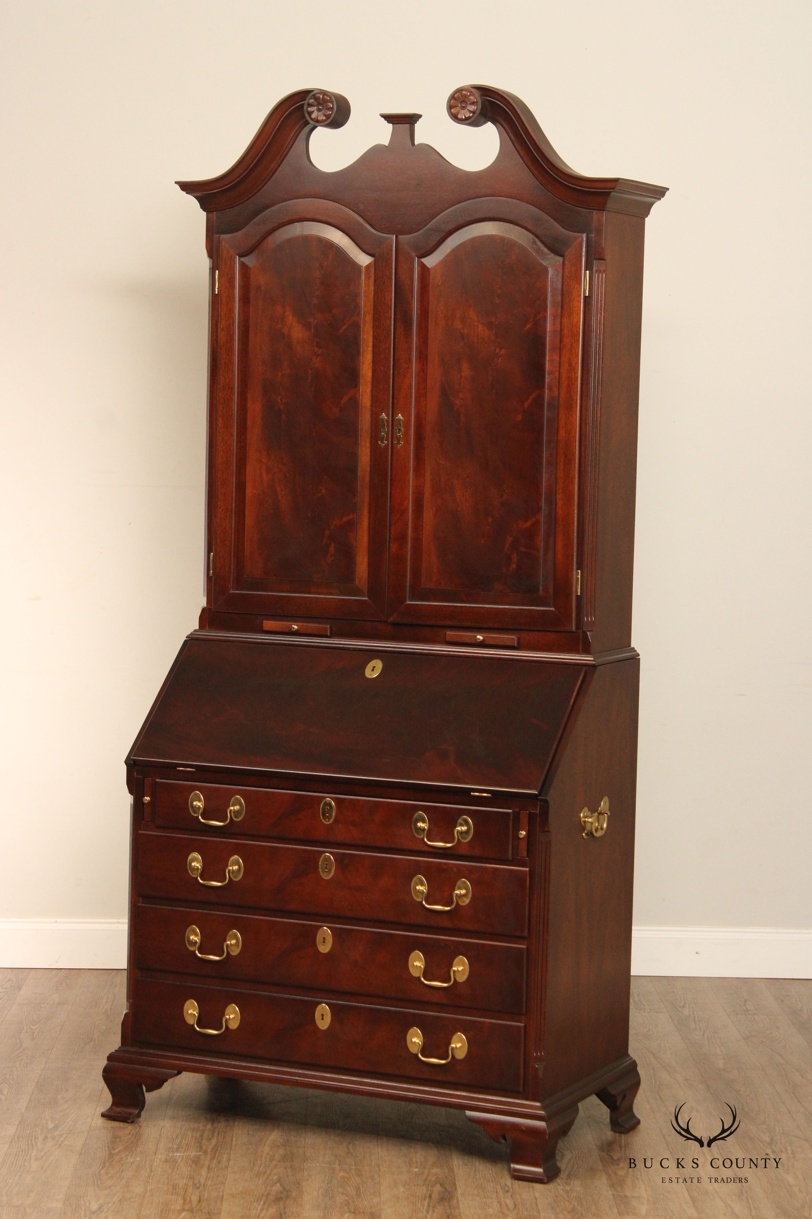 Chippendale Style High Quality Mahogany Secretary Desk