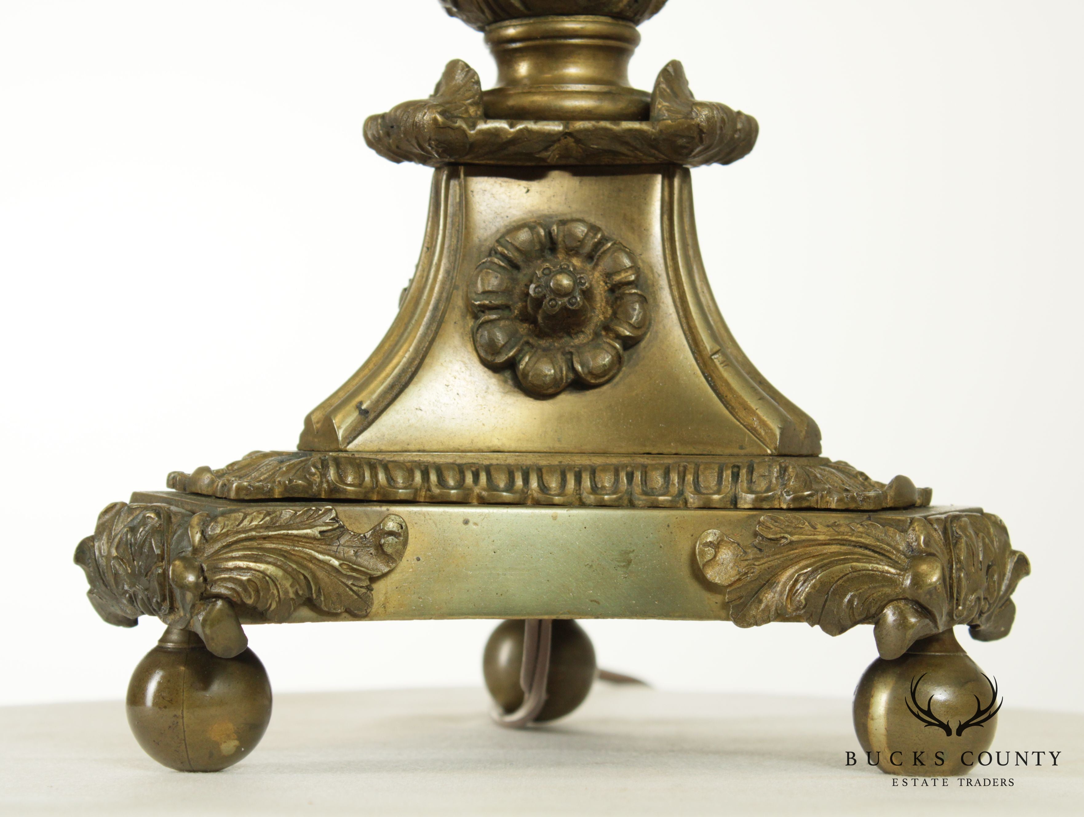 Antique 19th Century French Bronze Astral Table Lamp