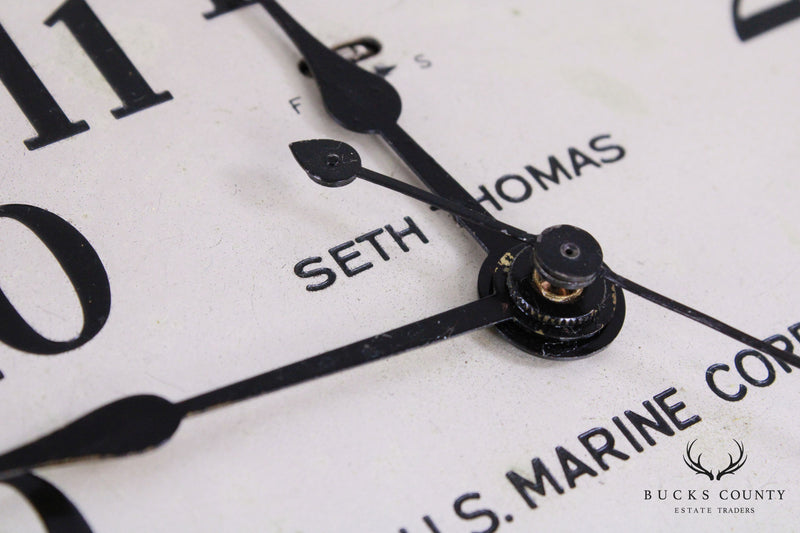 Vintage Seth Thomas U.S. Marine Corps Commissioned Clock