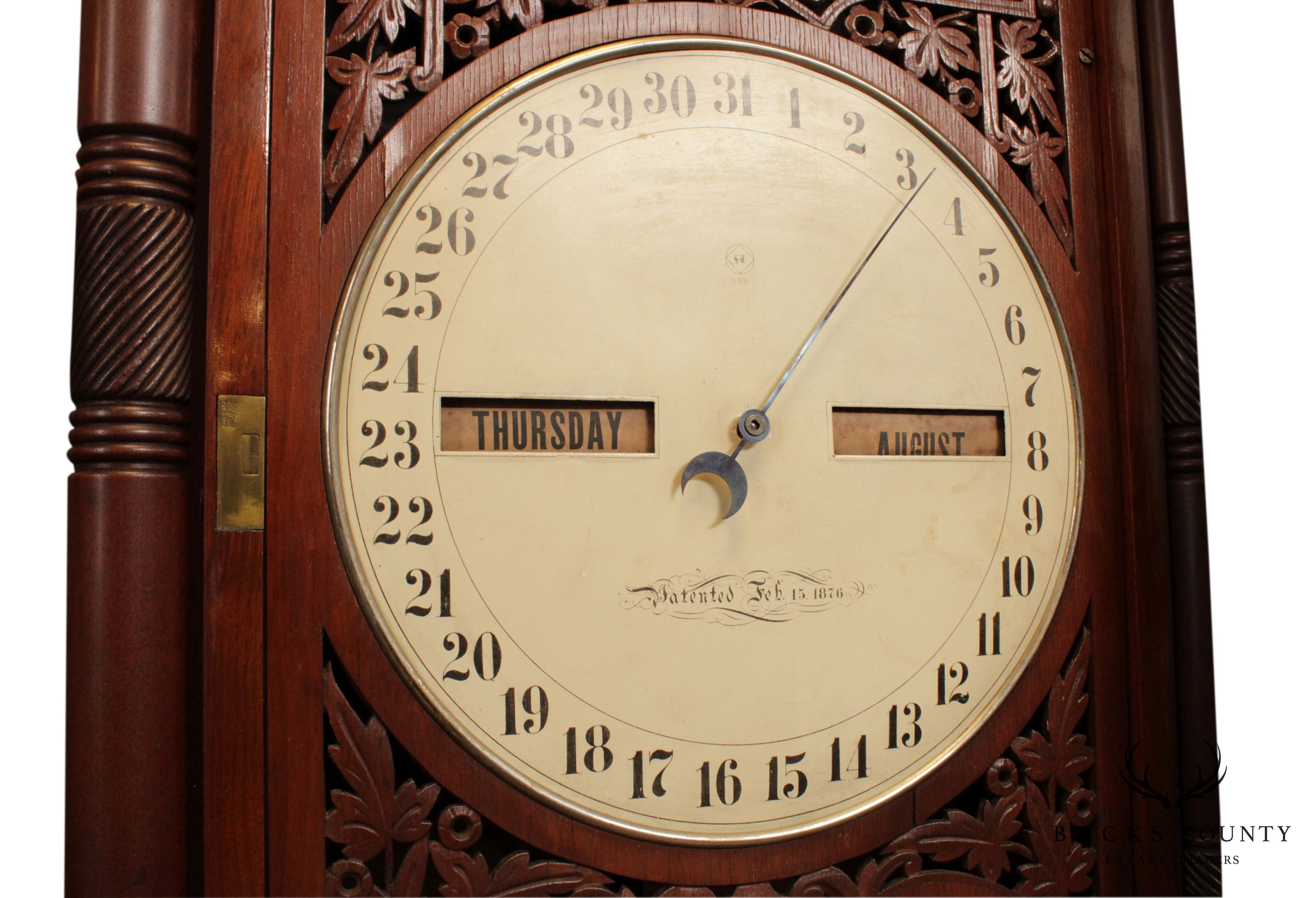 Seth Thomas Antique Victorian Walnut # 11 Office Calendar Clock