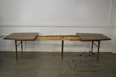 Paul McCobb for Calvin Mid Century Modern Walnut Dining Table w/ 3 Leaves