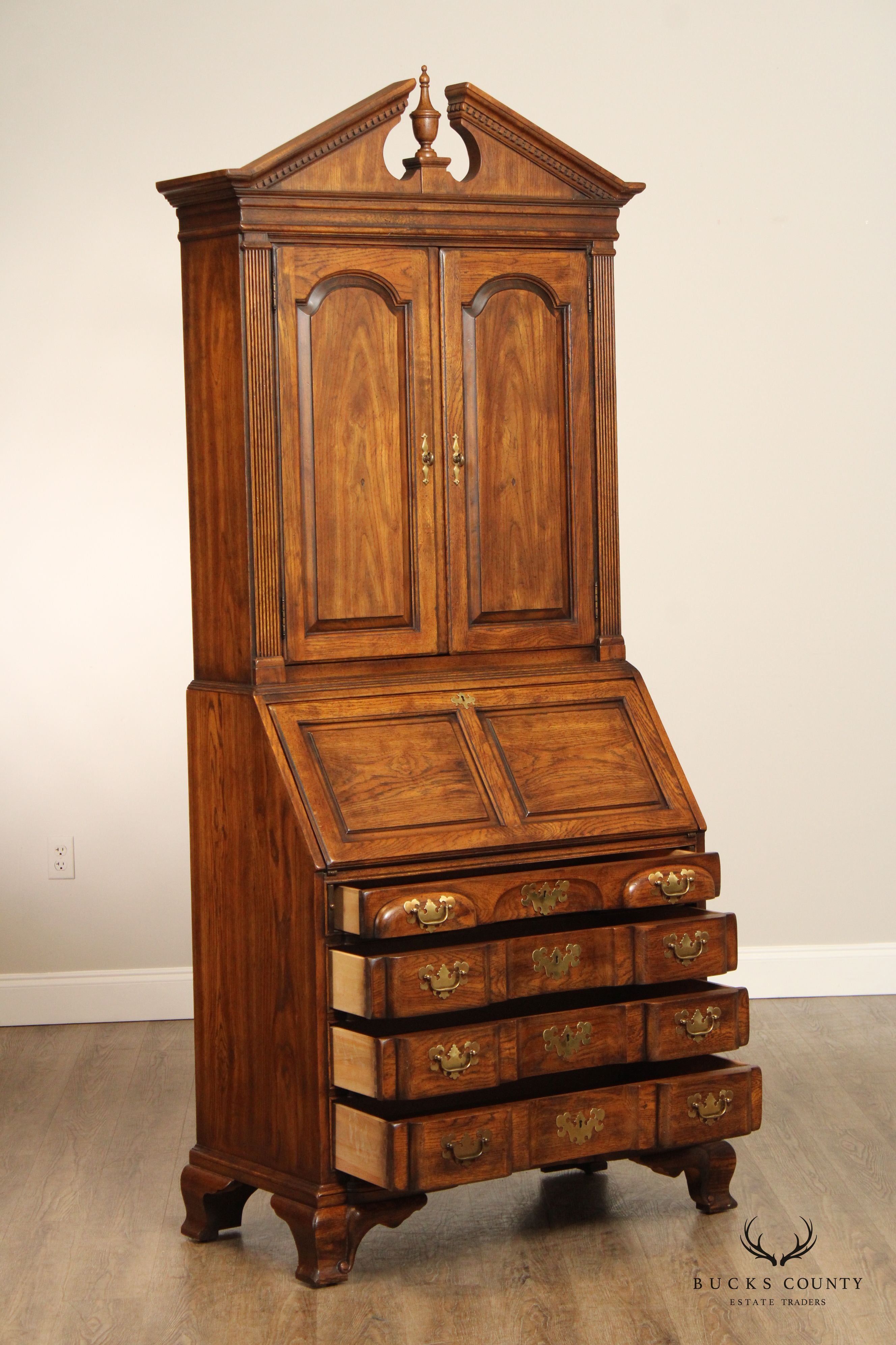 Drexel Heritage 'American Tour' Chippendale Style Oak Secretary Desk