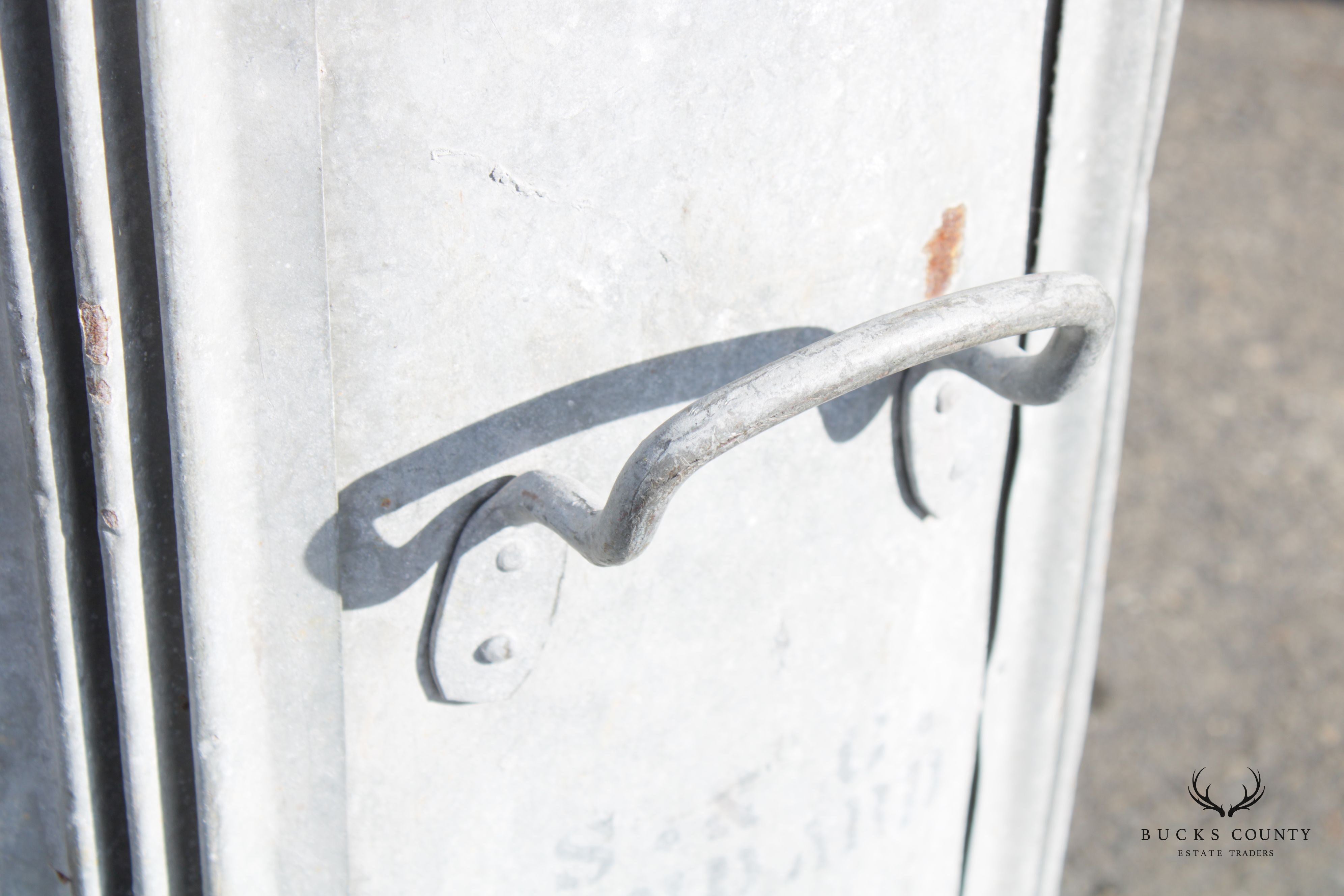 Vintage Steel Trash Can or Hot Coal Bin