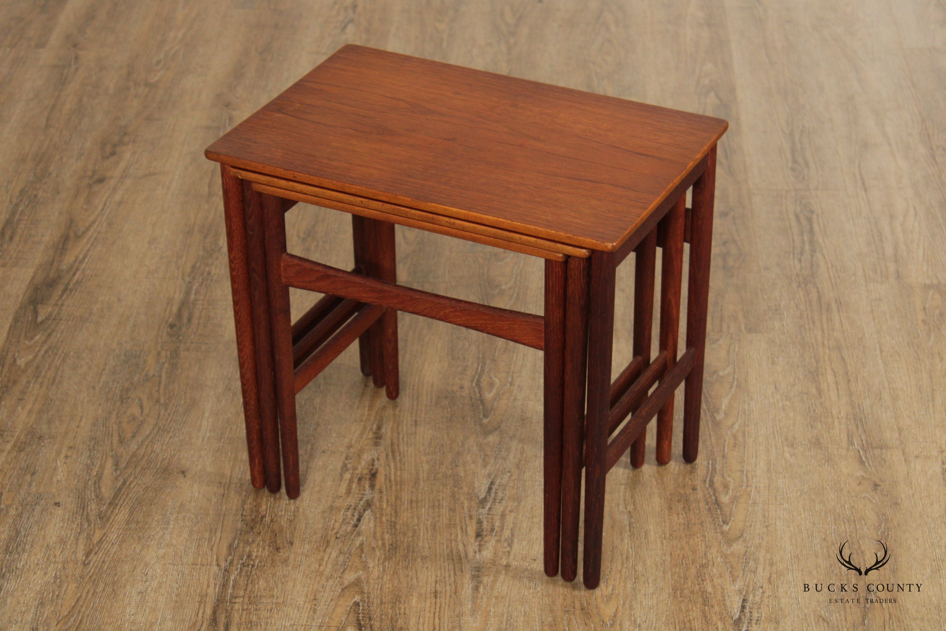 Illums Bolighus, Danish Modern set of three teak nesting tables