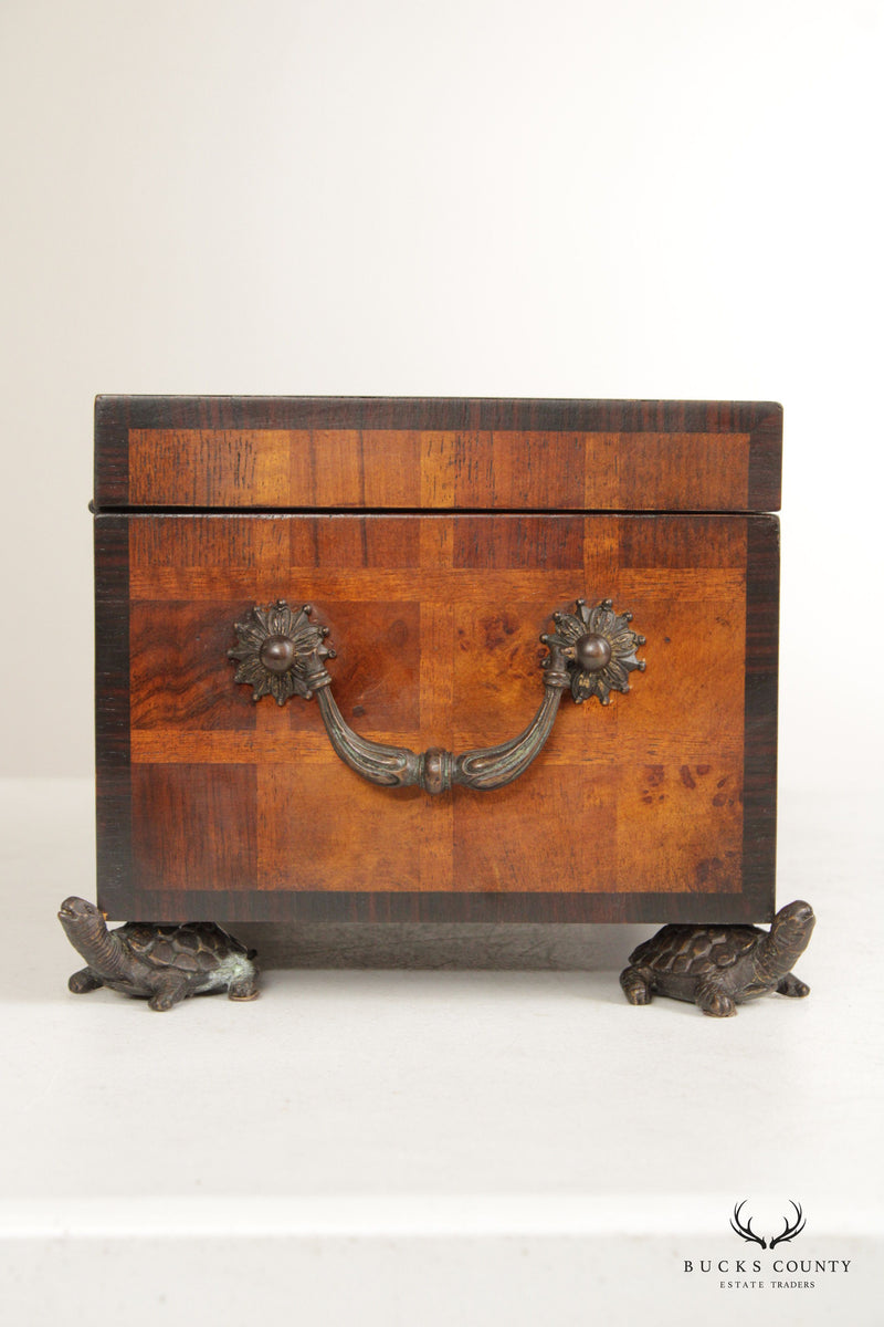 British Colonial Style Inlaid Mixed Wood Box