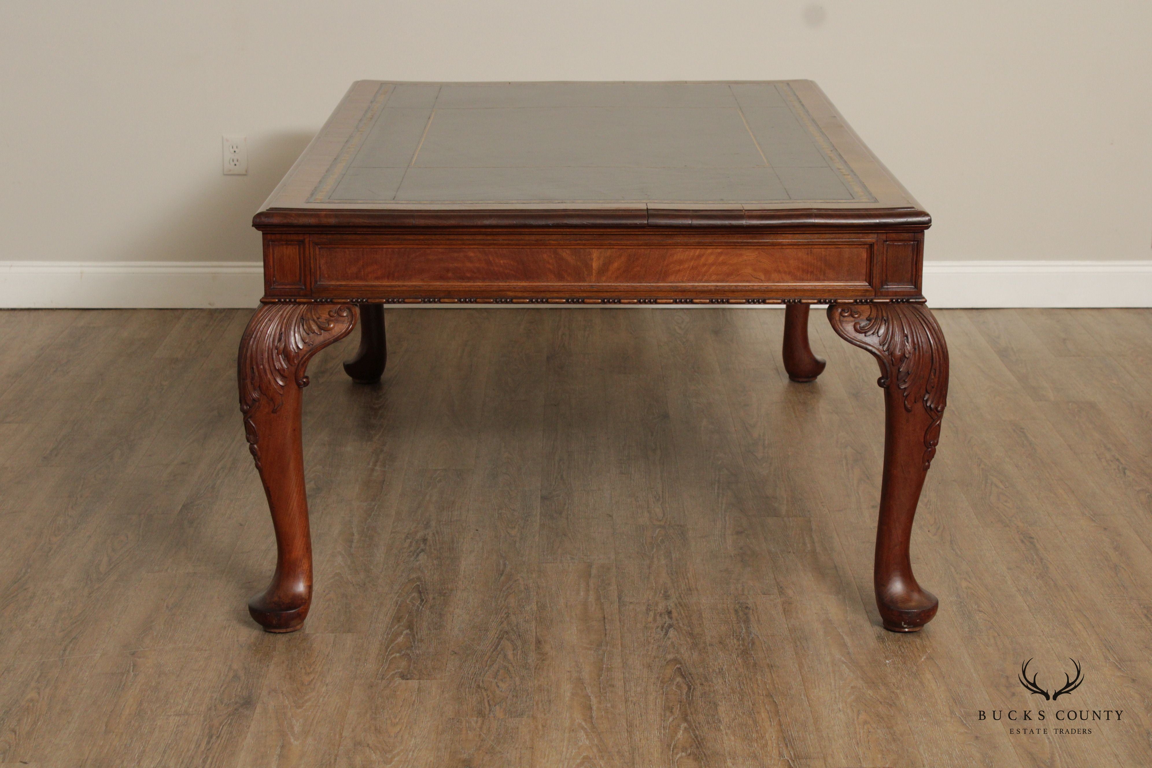 Georgian Style Antique Mahogany Leather Top Partners Desk