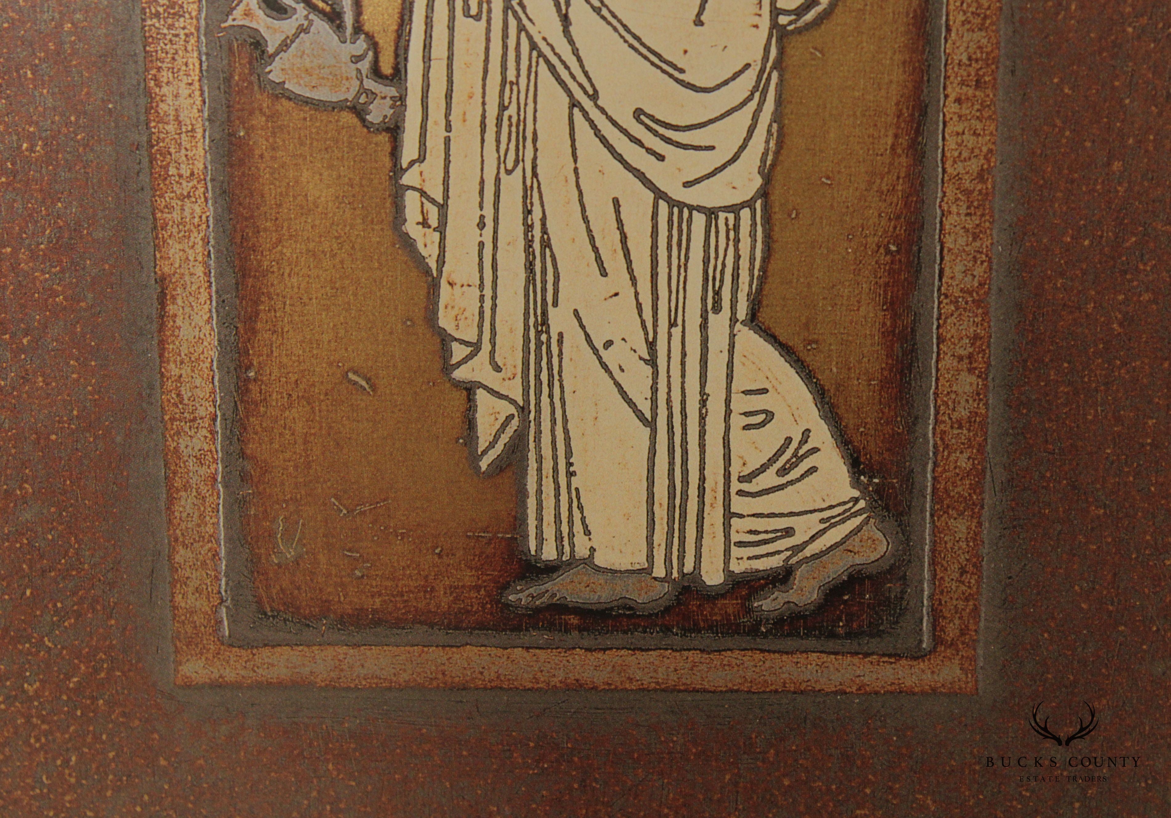 Vintage Pair Classical Greco Roman Figural Decorative Wall Plaques