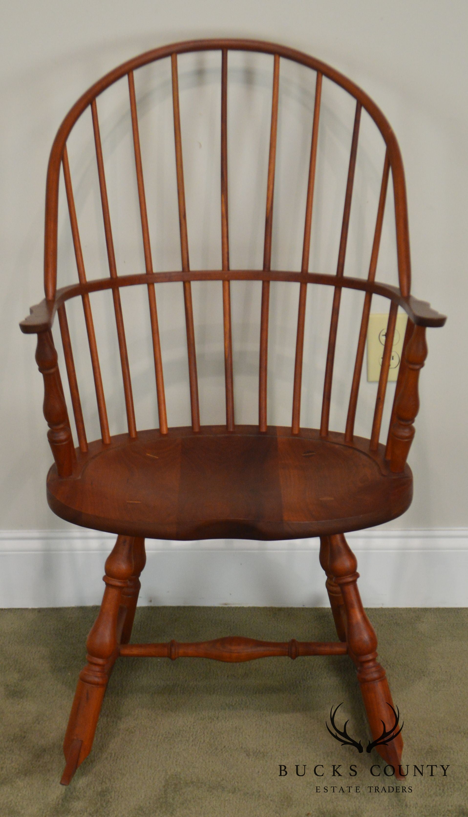 Martins Chair Shop Inc Bench Made Solid Cherry Sackback Pair of Windsor Rockers (B)