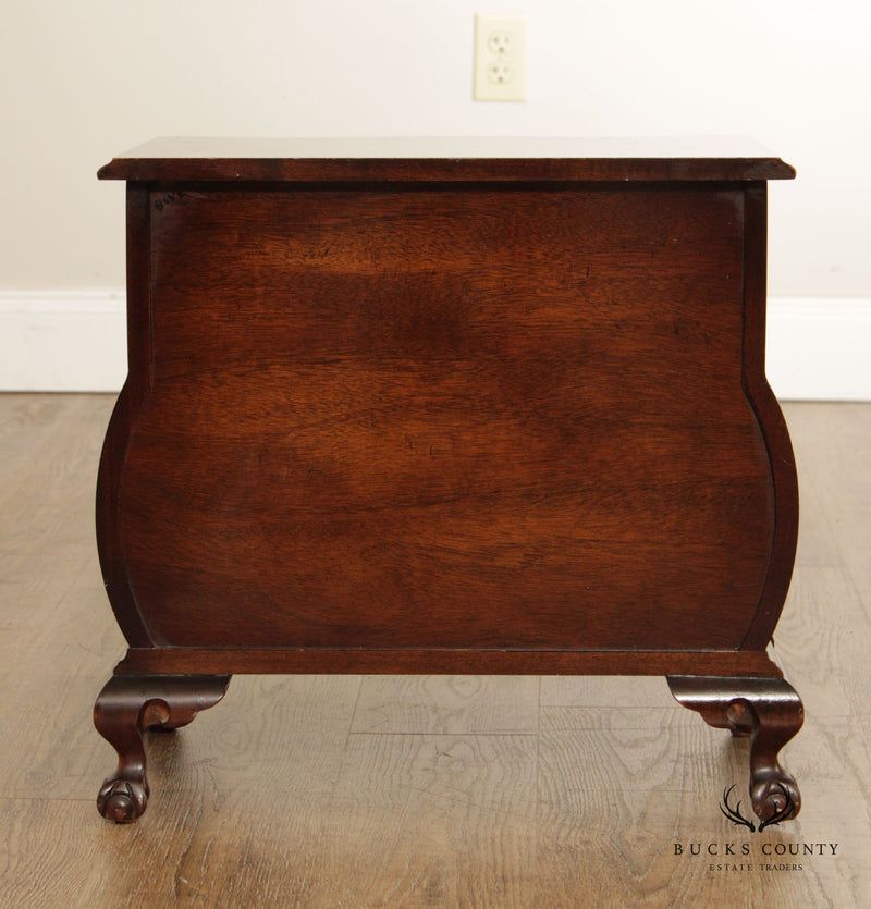 Chippendale Style Small Mahogany Bombe Accent Chest Nightstand