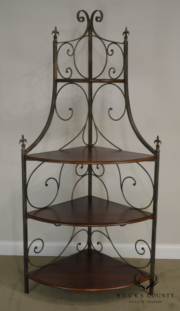 Drexel Heritage Wrought Iron & Cherry French Country Bakers Rack