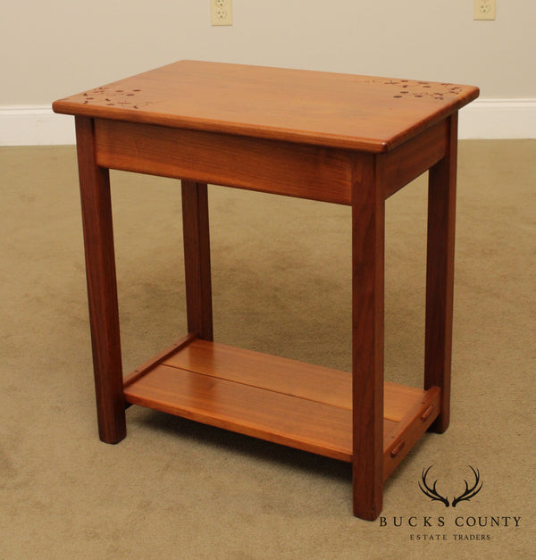 Lance Munn Arts & Crafts Style Custom Crafted Walnut Side Table