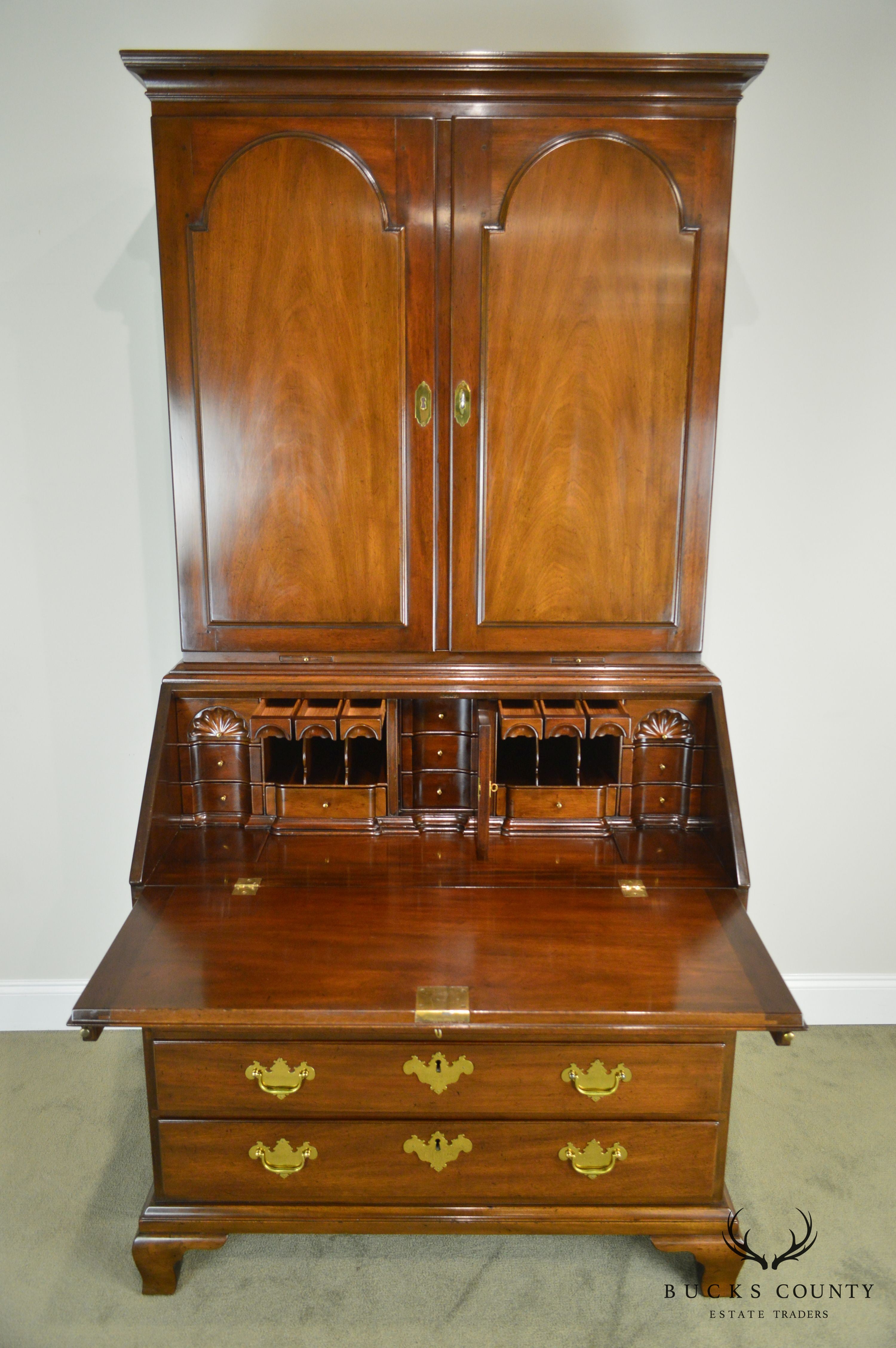 Kittinger Historic Newport Collection Mahogany Chippendale Secretary Desk