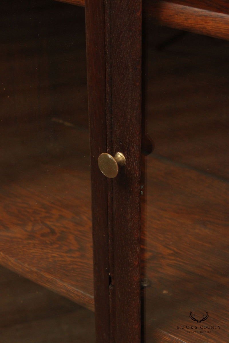 Antique Victorian Eastlake Oak Glass Door Bookcase