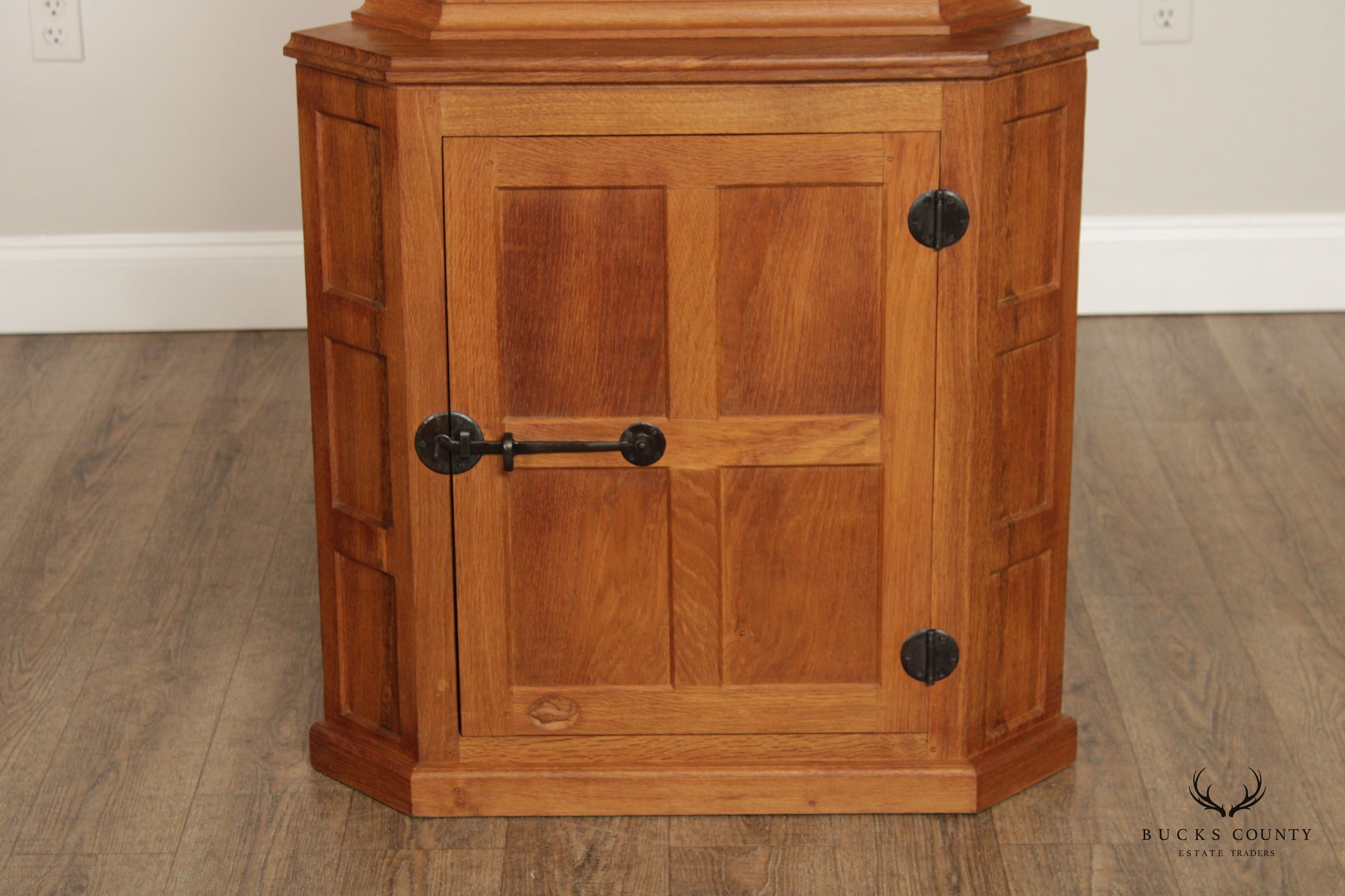 Derek Slater Fishman Arts & Crafts Style Oak Corner Cabinet