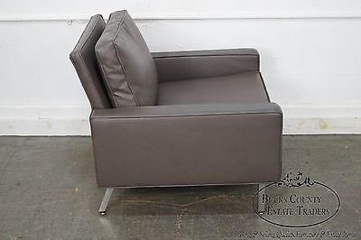 Milo Baughman Thayer Coggin Mid Century Modern Chrome Frame Club Lounge Chair