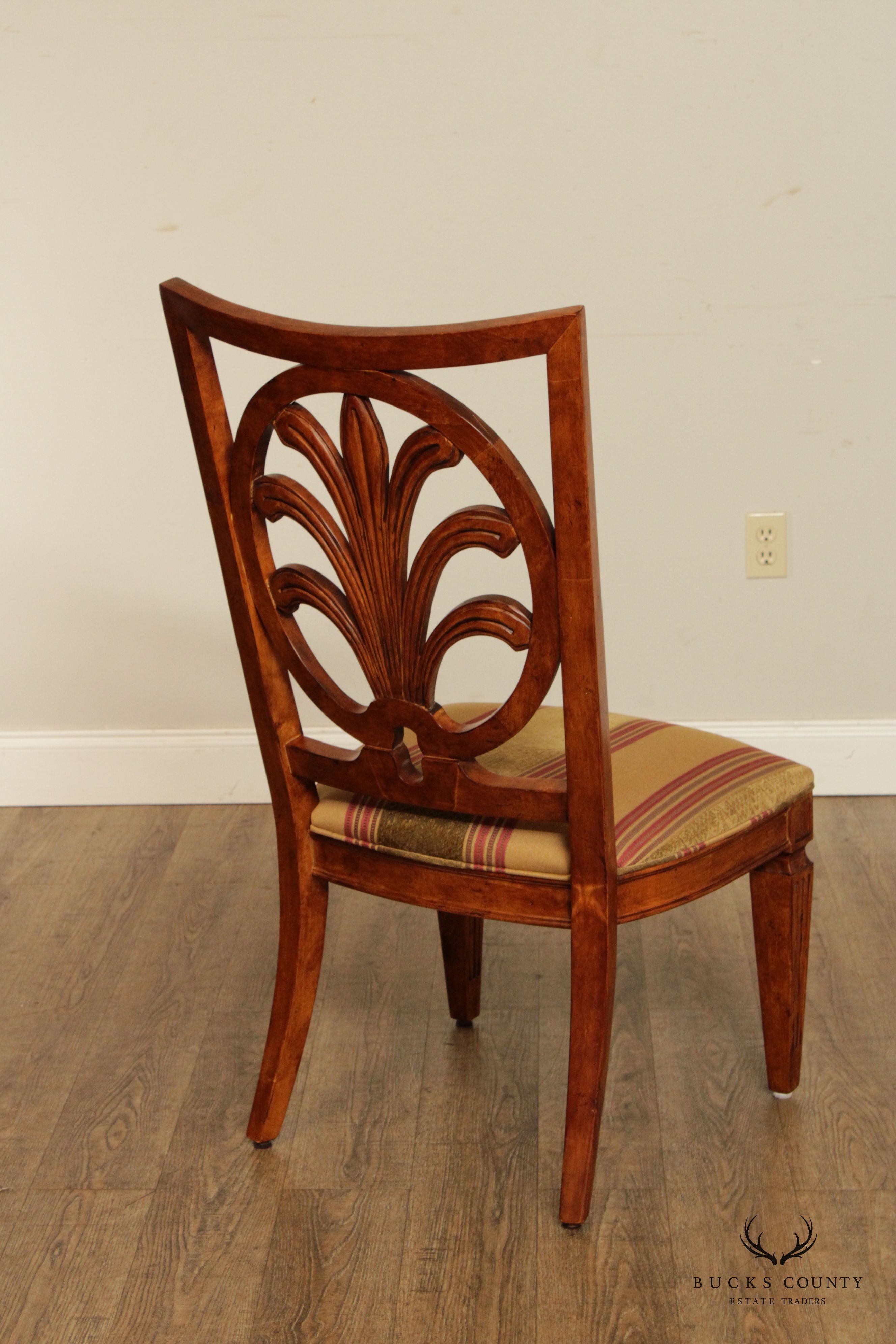 Century Furniture Hepplewhite Style Set of Four Carved Dining Chairs