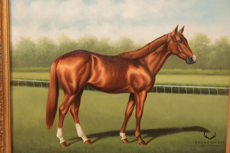 Equestrian Horse in Landscape Oil on Canvas, Signed 'P. English'