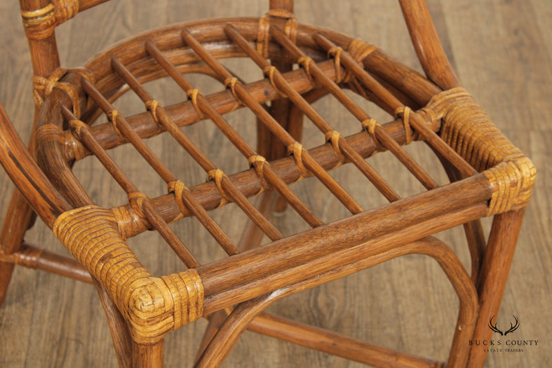 Mid Century Modern Woven Bamboo Side Chair
