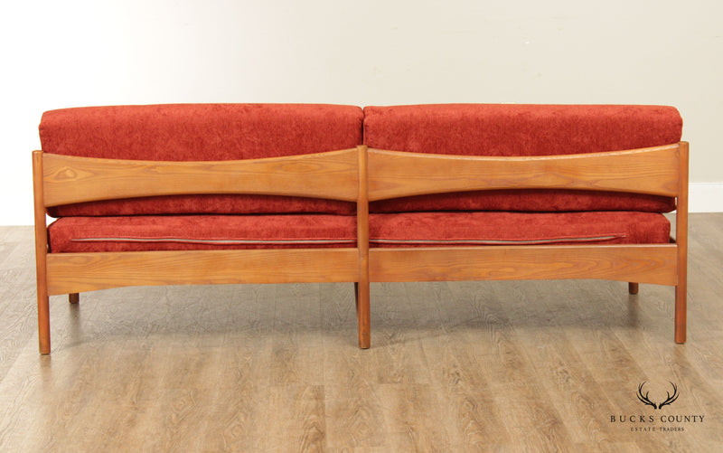 Mid Century Danish Modern Teak Frame Sofa