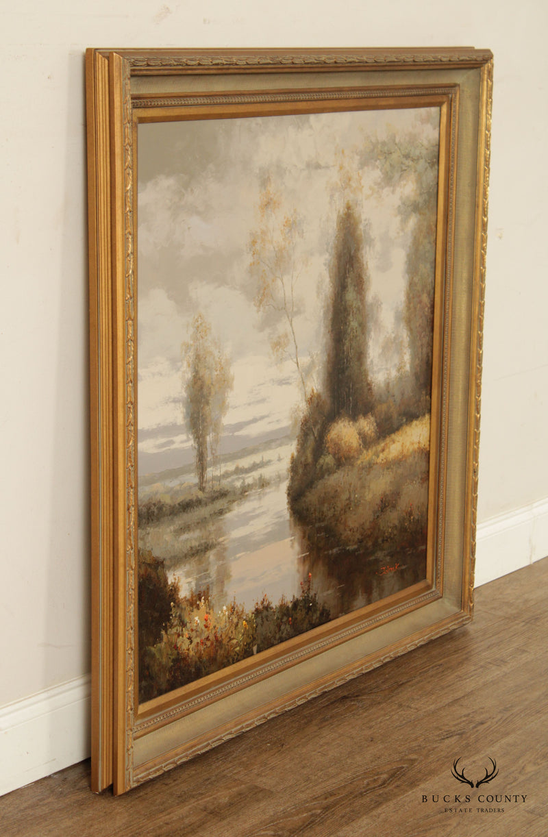 Impressionist Style Landscape Original Oil Painting, Signed