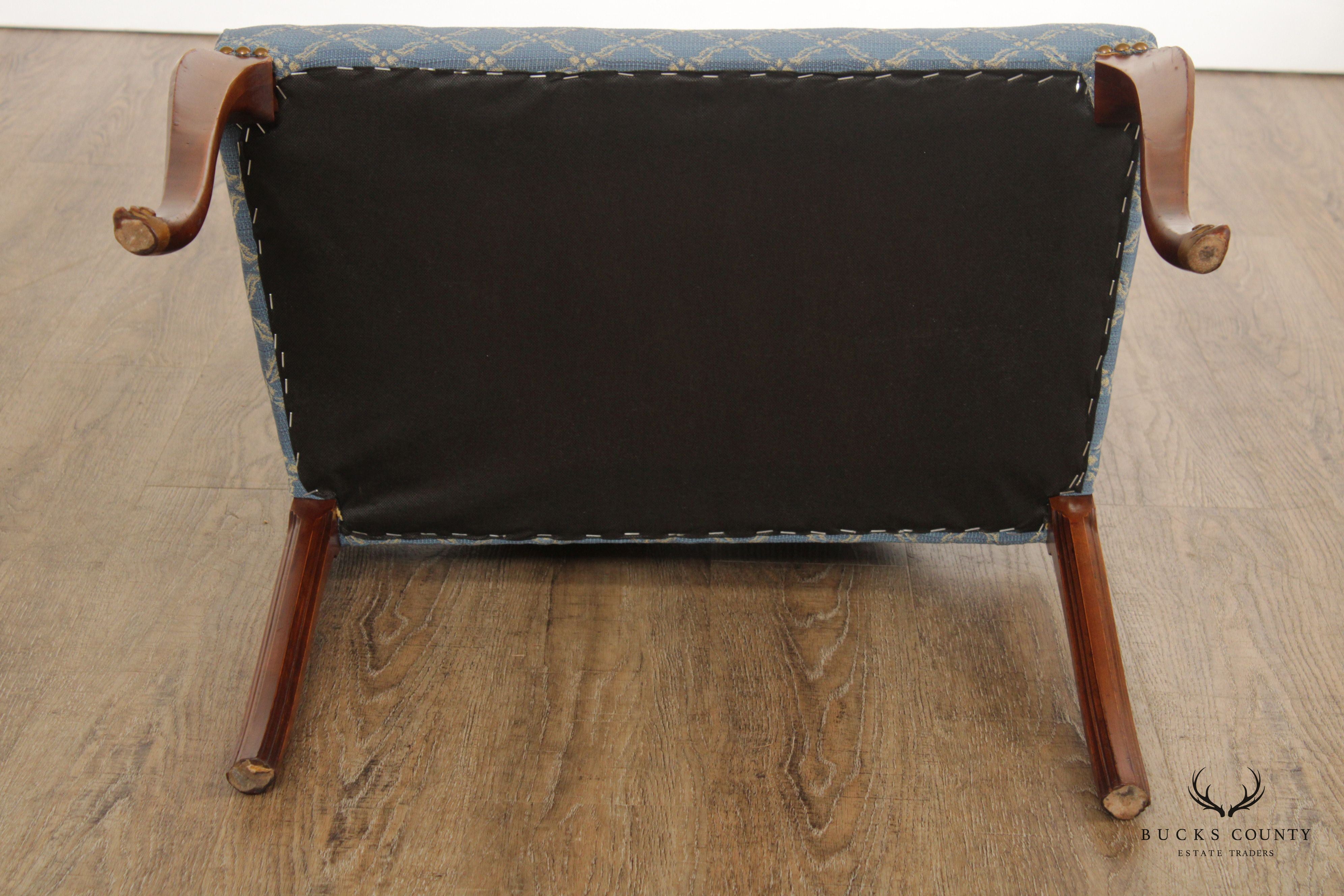 1930's French Louis XV Style Custom Upholstered Vanity Stool