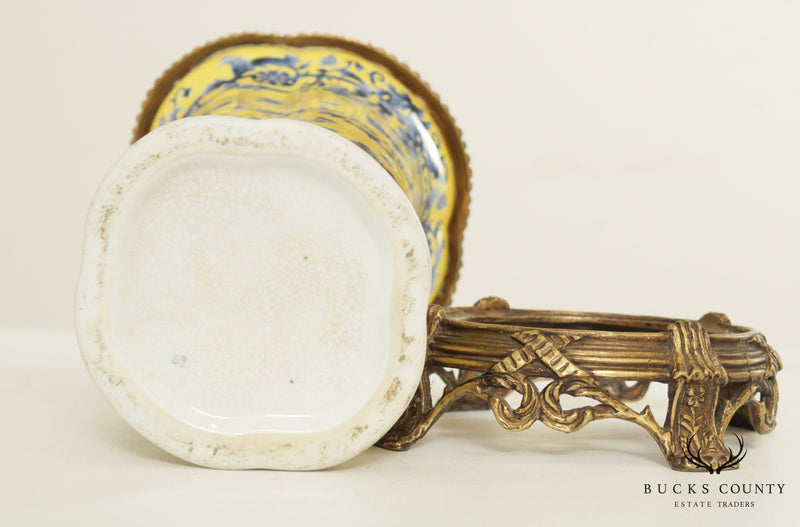 Chinese Brass Mounted Porcelain Vase