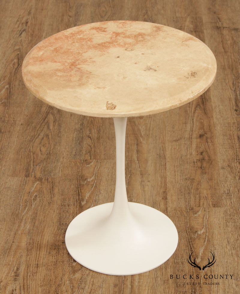 Knoll Associates Eero Saarinen Mid Century Modern Round Marble Top Tulip Side Table