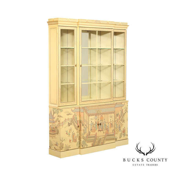 Drexel 'Et Cetera' Chinoiserie Decorated Breakfront China Cabinet
