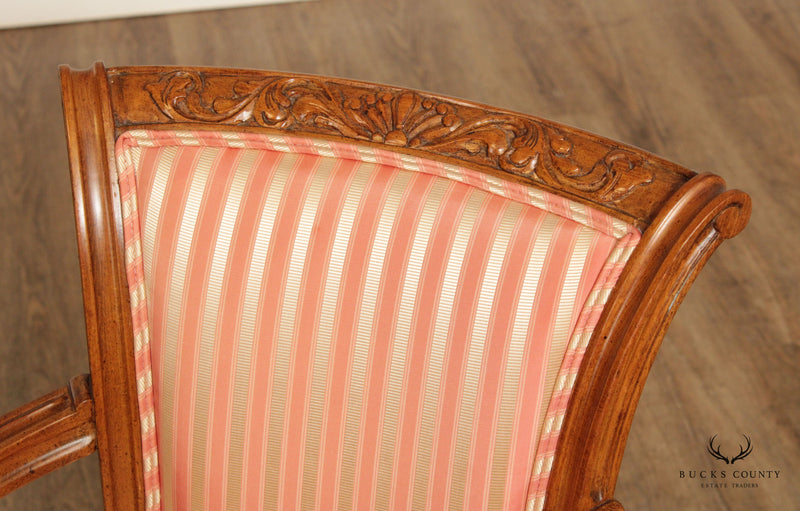 French Directoire Style Carved Fauteuil Arm Chair
