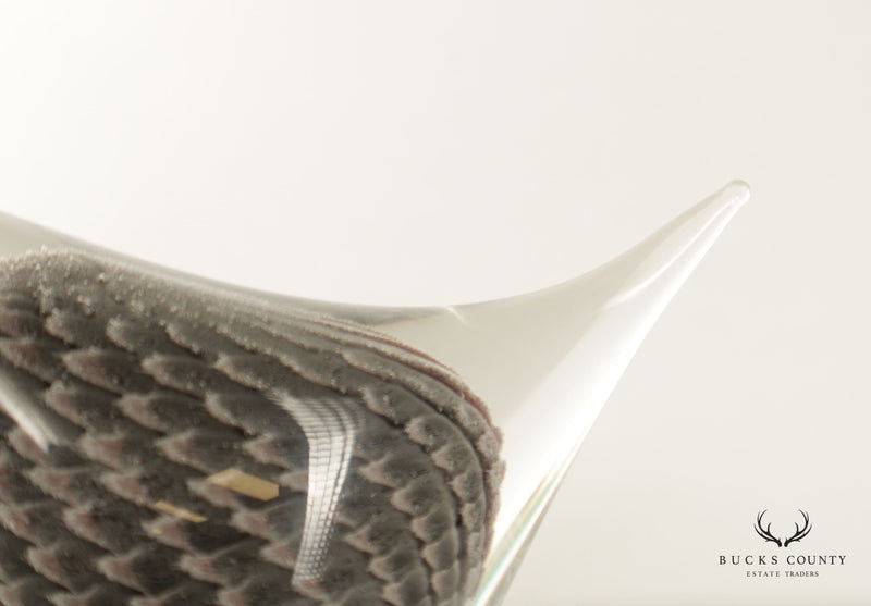 Vintage Art Glass Hand Blown Crystal Bird Sculpture