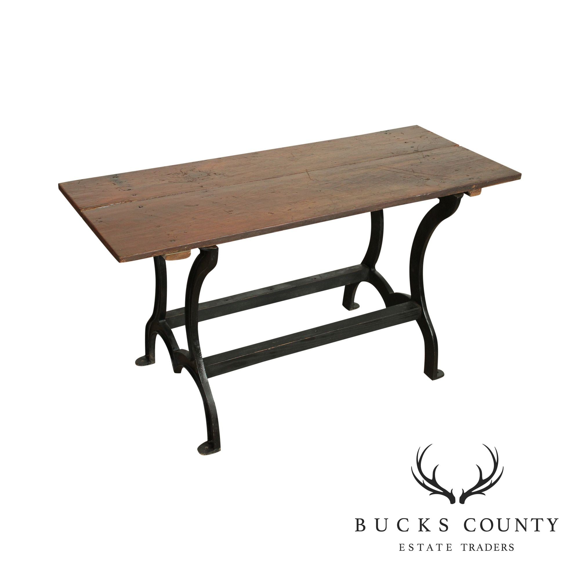 Rustic Custom Crafted Wood And Iron Table