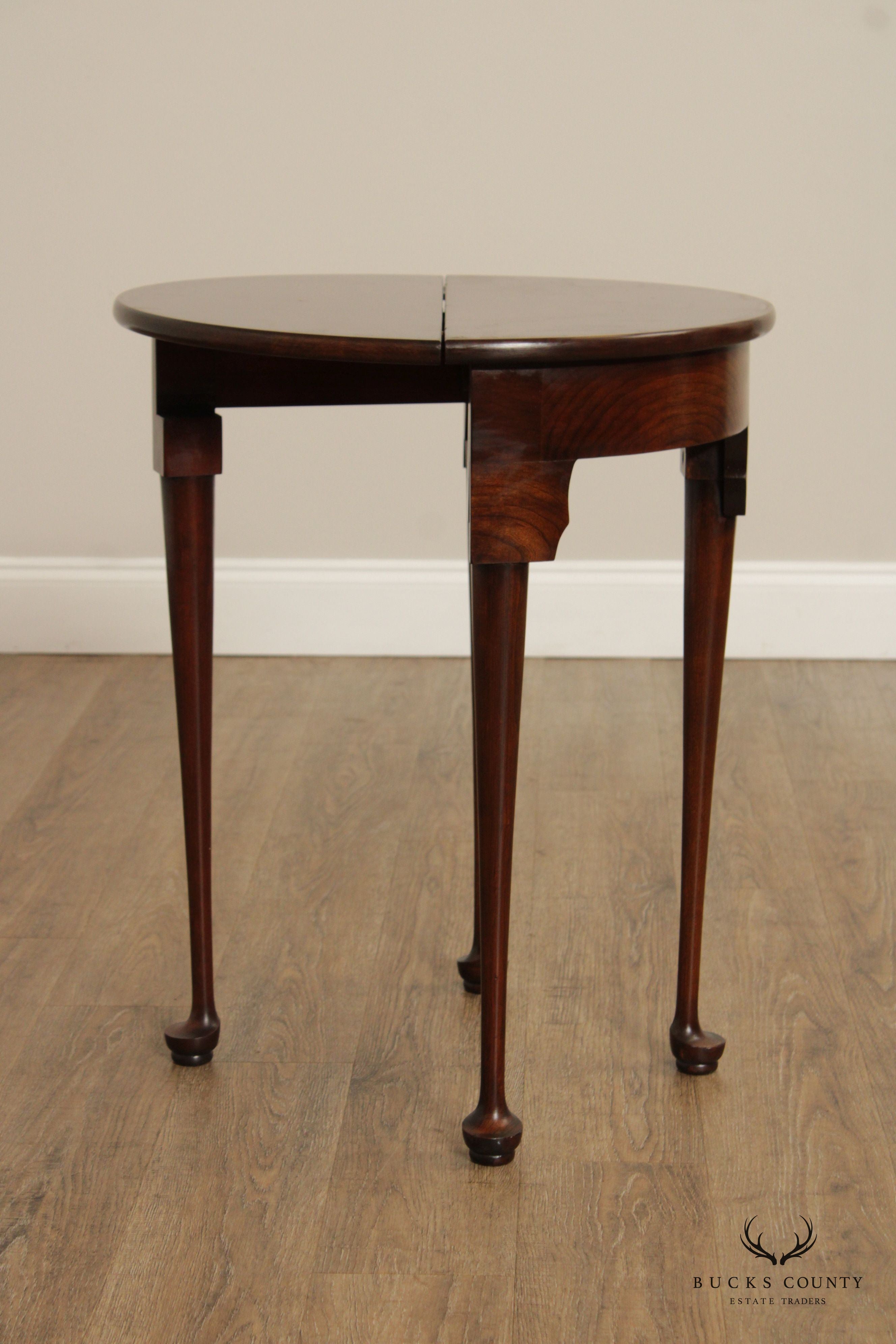 Queen Anne Style Cherry Demilune Gate Leg Occasional Table