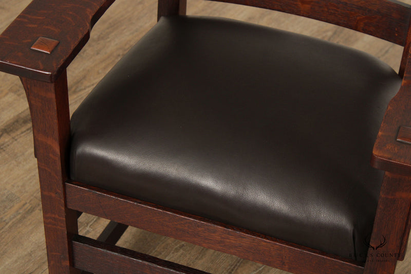 L. & J.G. Stickley Mission Oak and Leather Armchair