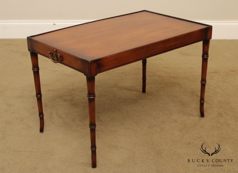 Glenister High Wycombe Regency Style Yew Wood Faux Bamboo Coffee Table