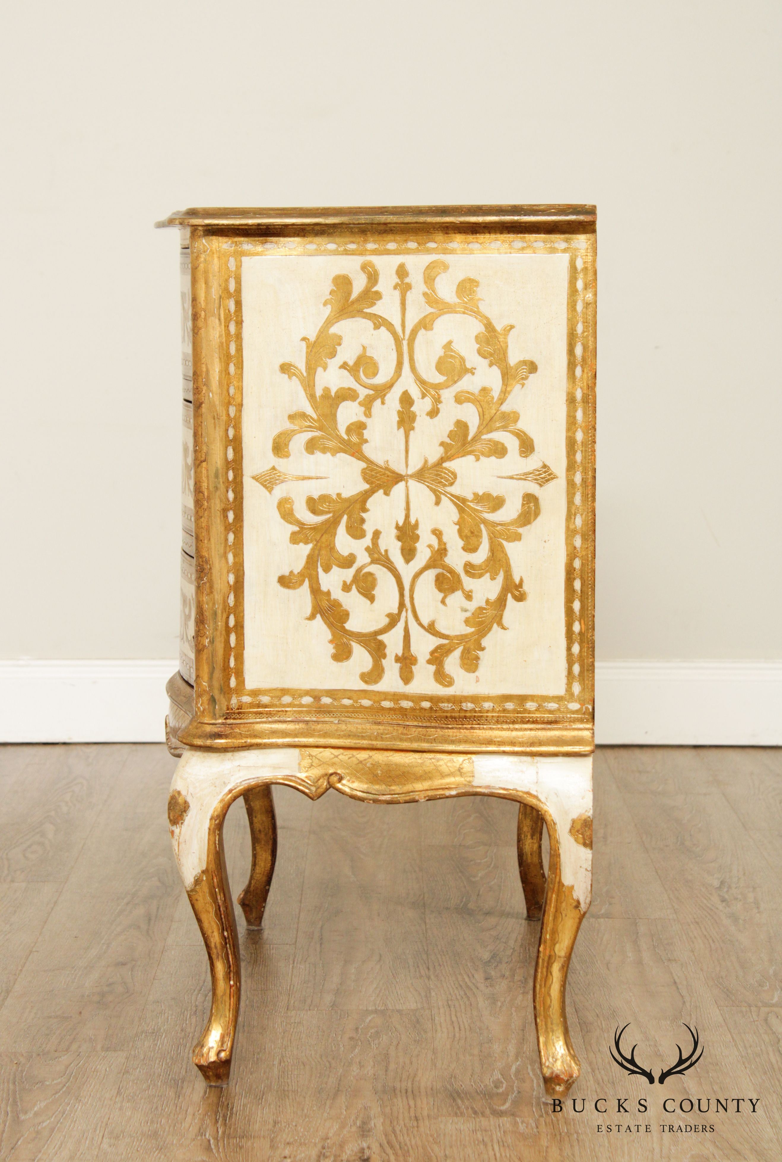 Italian Florentine Vintage Gilt Painted Chest of Drawers