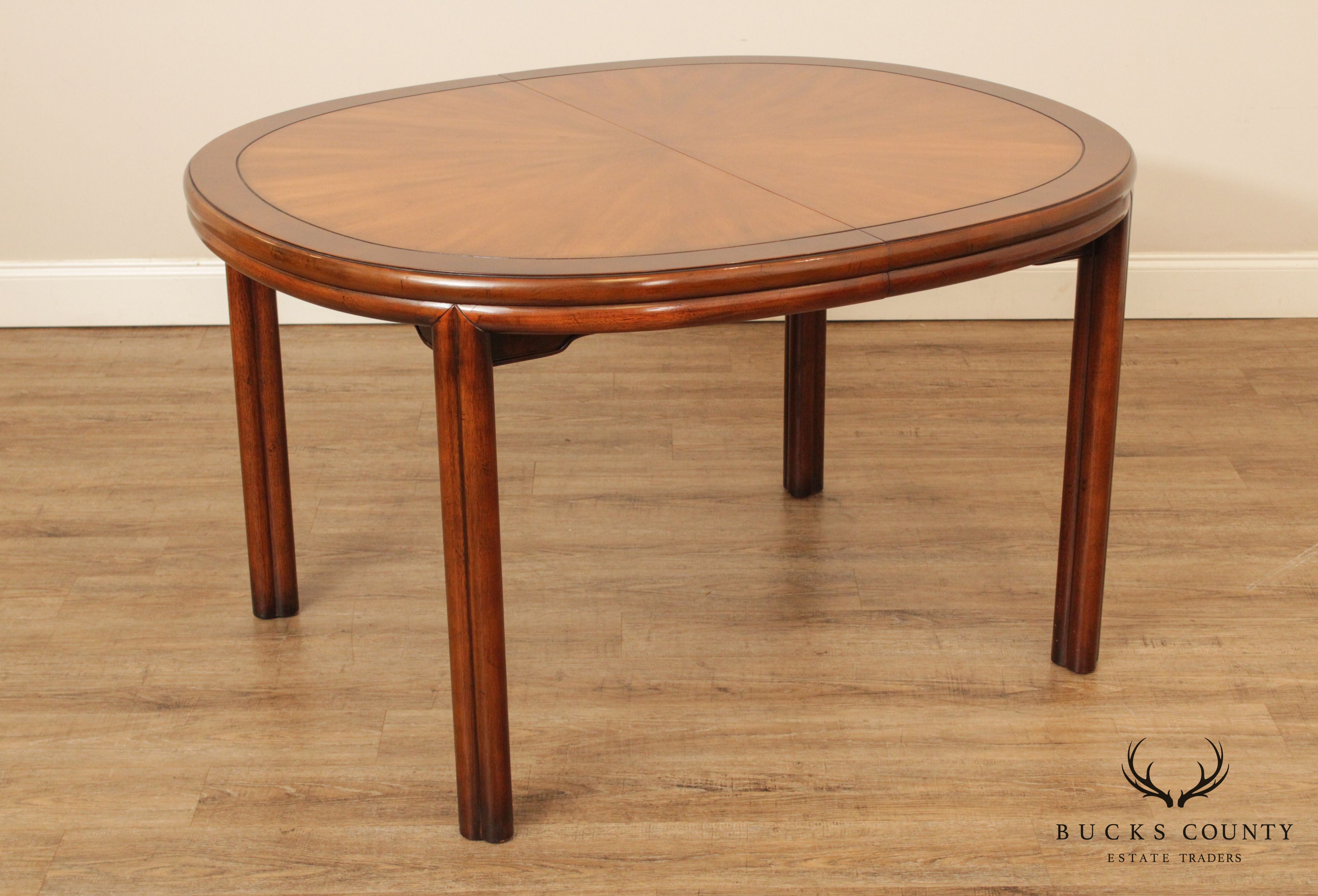 Drexel Tai Ming Oval Sunburst 2 Tone Vintage Dining Table