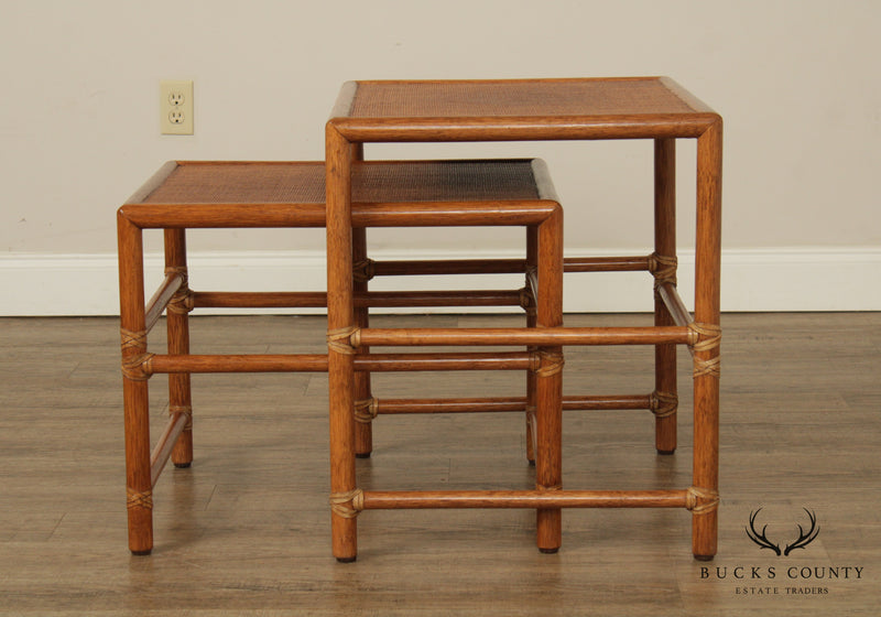 McGuire Rattan Nesting End Tables