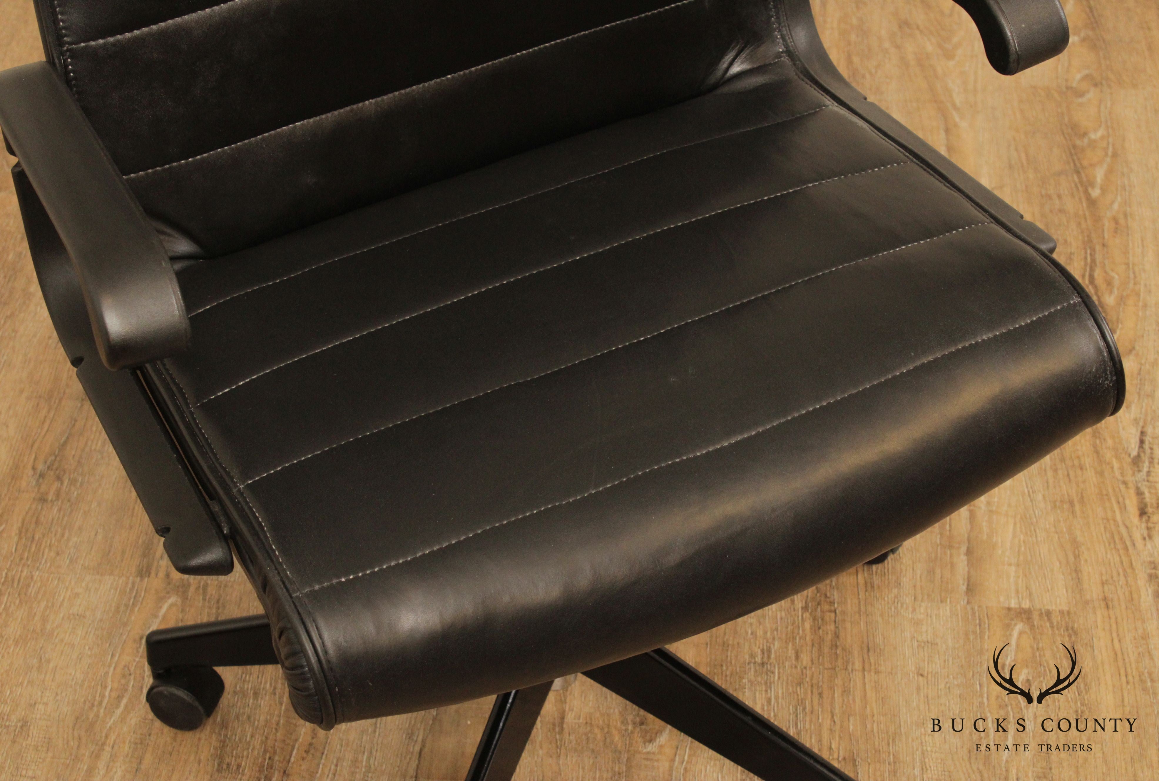 Quality Modern Black Leather Desk Chair