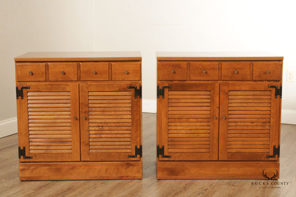 Ethan Allen Baumritter Pair Solid Maple Cabinets