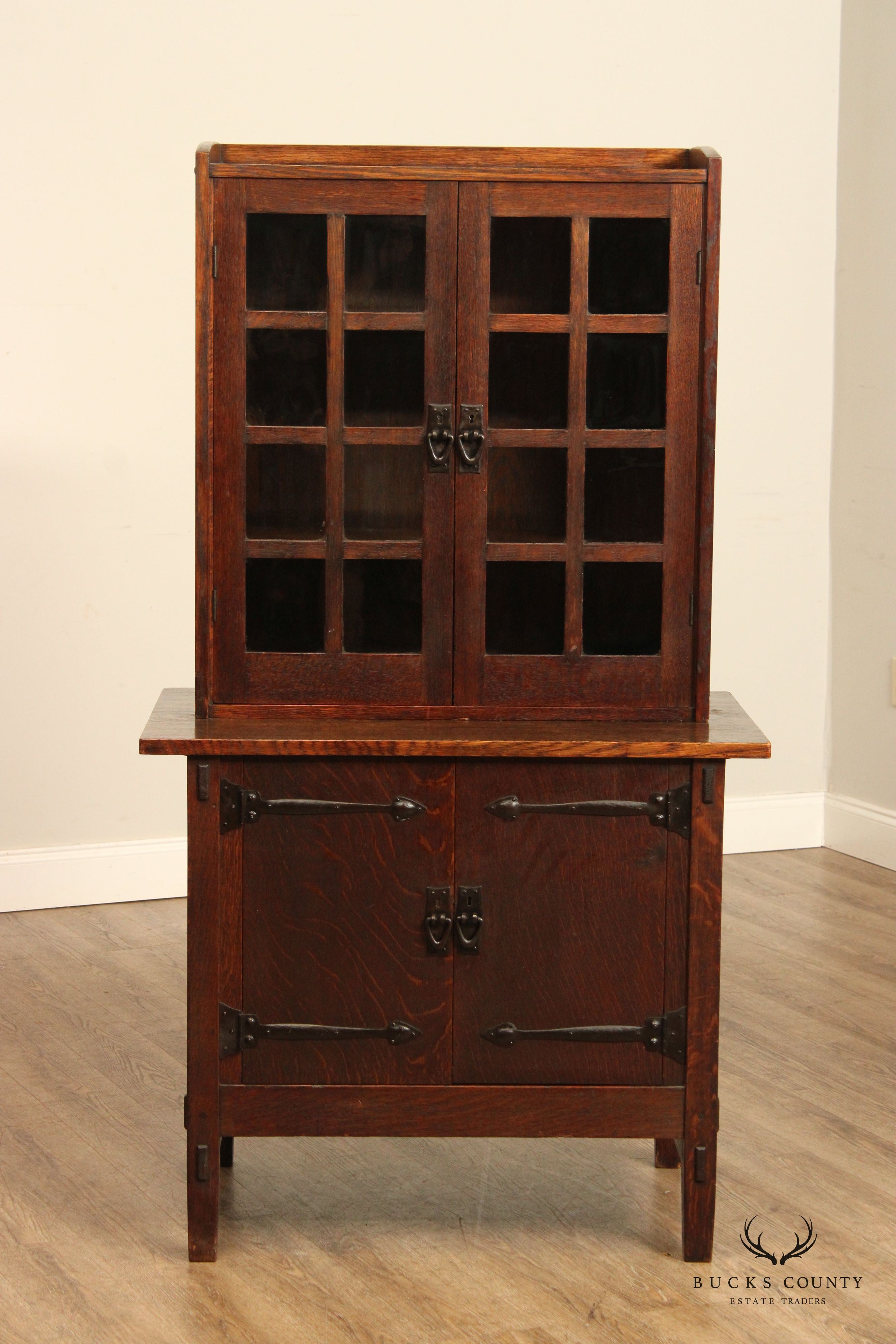 Antique Gustav Stickley Mission Oak Safe   Cabinet