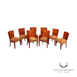 Ralph Lauren Art Deco Style Set Of Eight Walnut Dining Chairs