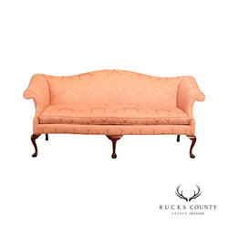 Southwood Chippendale Style Damask Upholstered Camelback Sofa