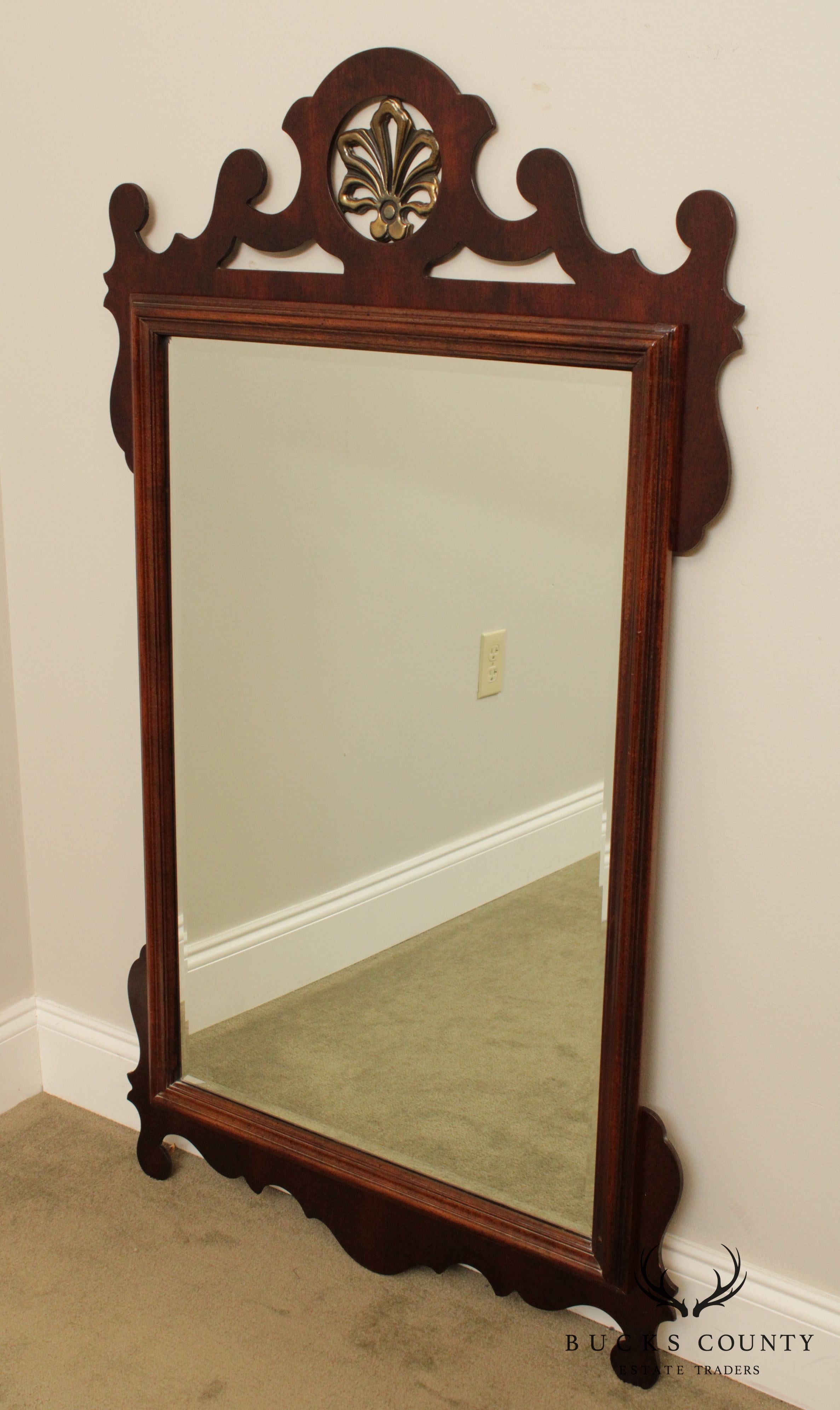 American Drew Mahogany Chippendale Style Wall Mirror