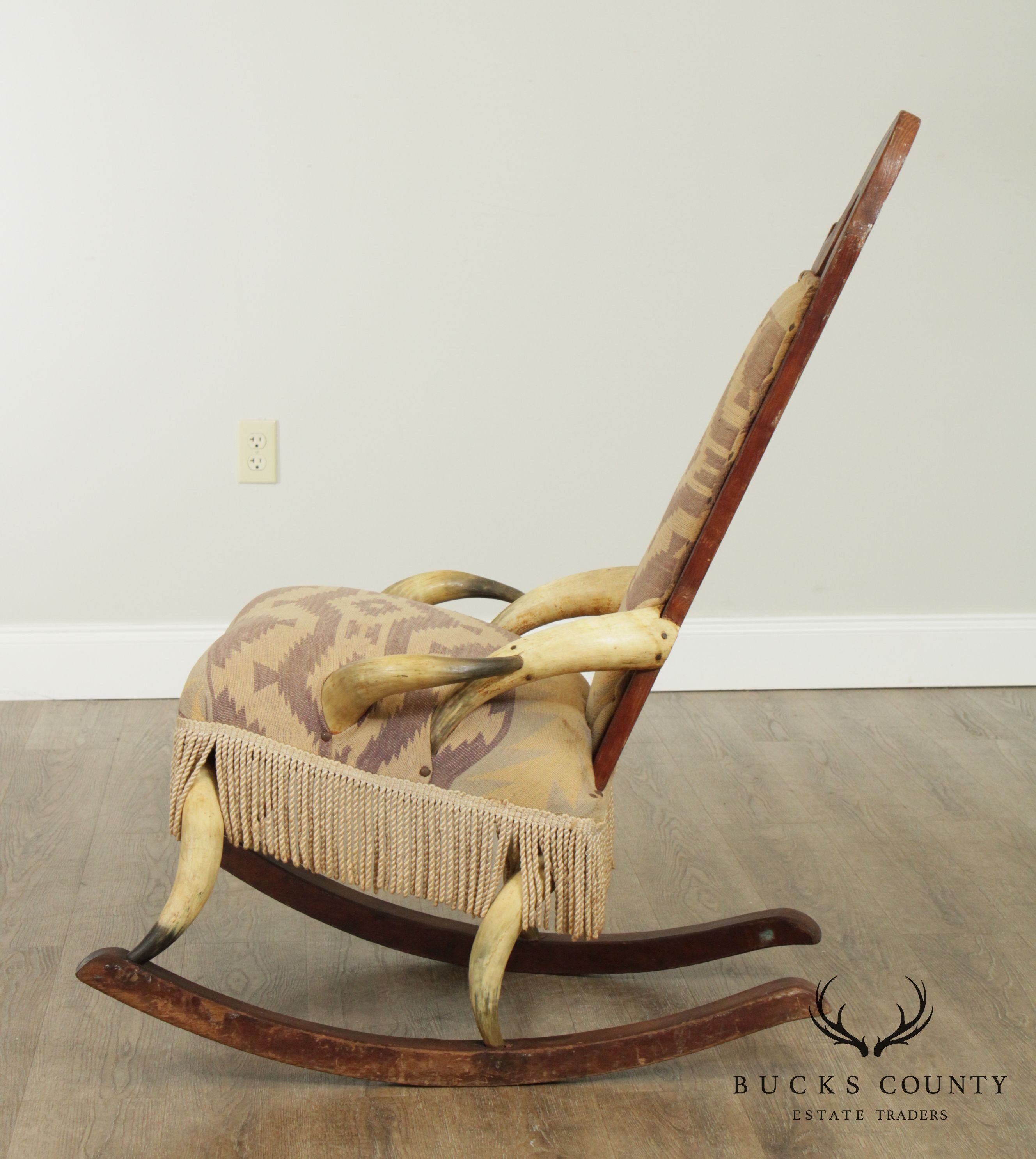 Antique South West Steer Horn Rocker, Rocking Chair