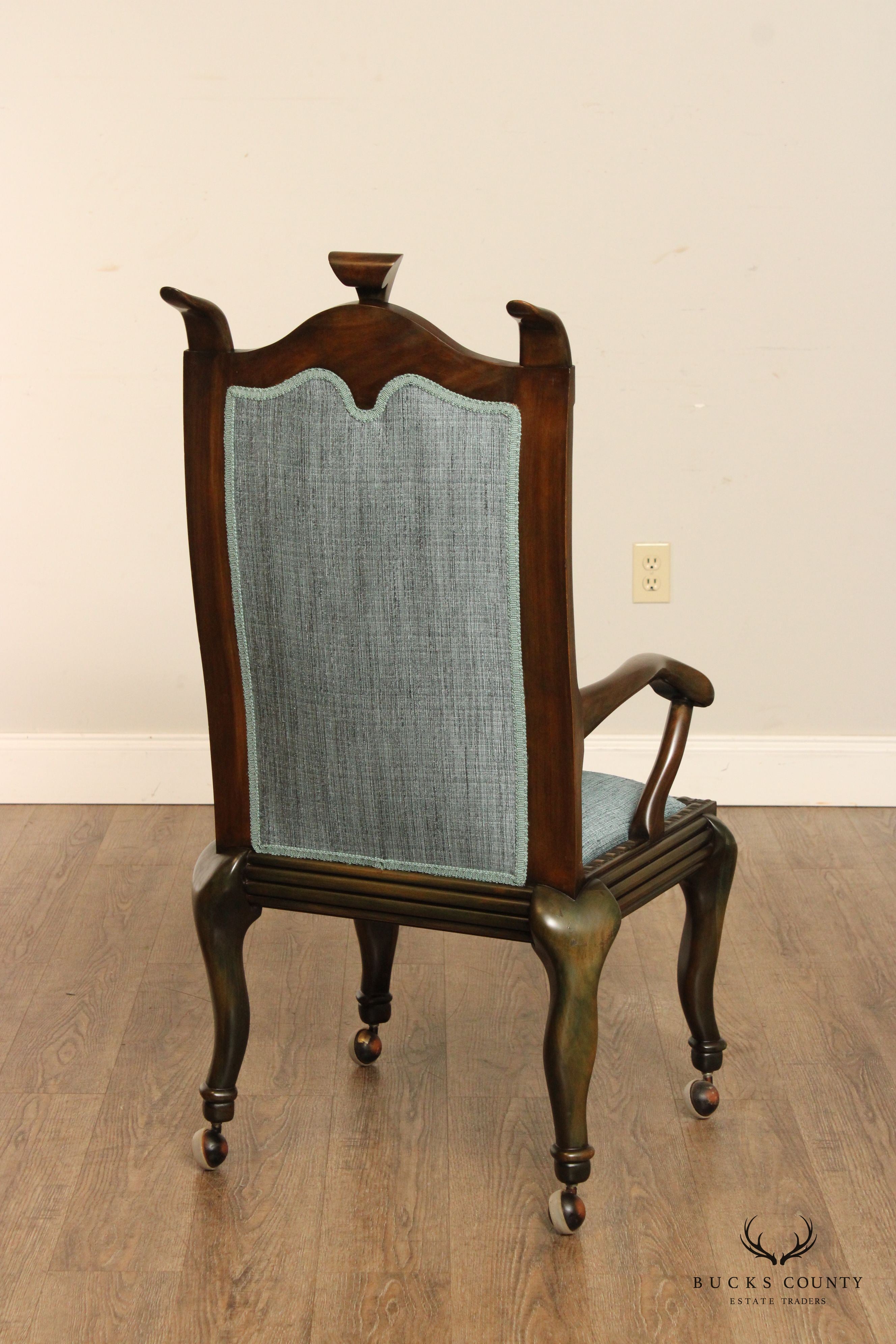 1930's Custom Sculpted Wood Executive Armchair