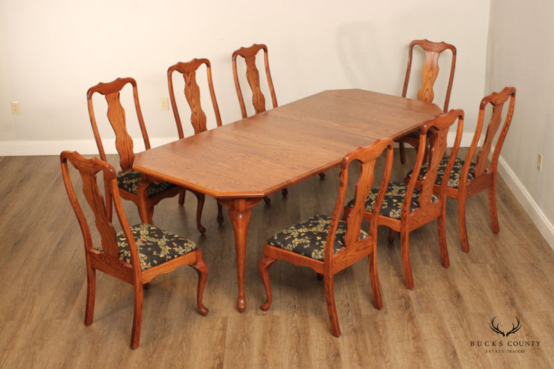 Oak Street Quality Queen Anne Style Set of Eight Dining Chairs