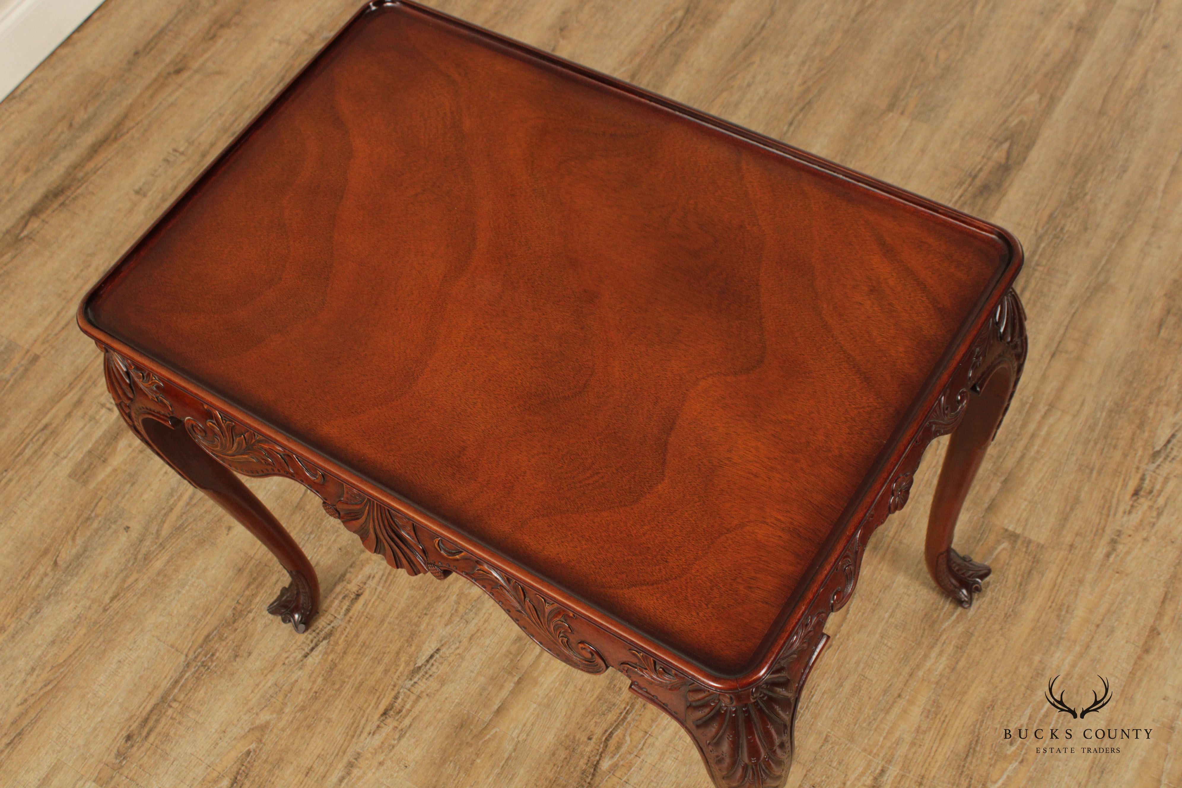 Kindel Irish Georgian Society Carved Mahogany Tea Table