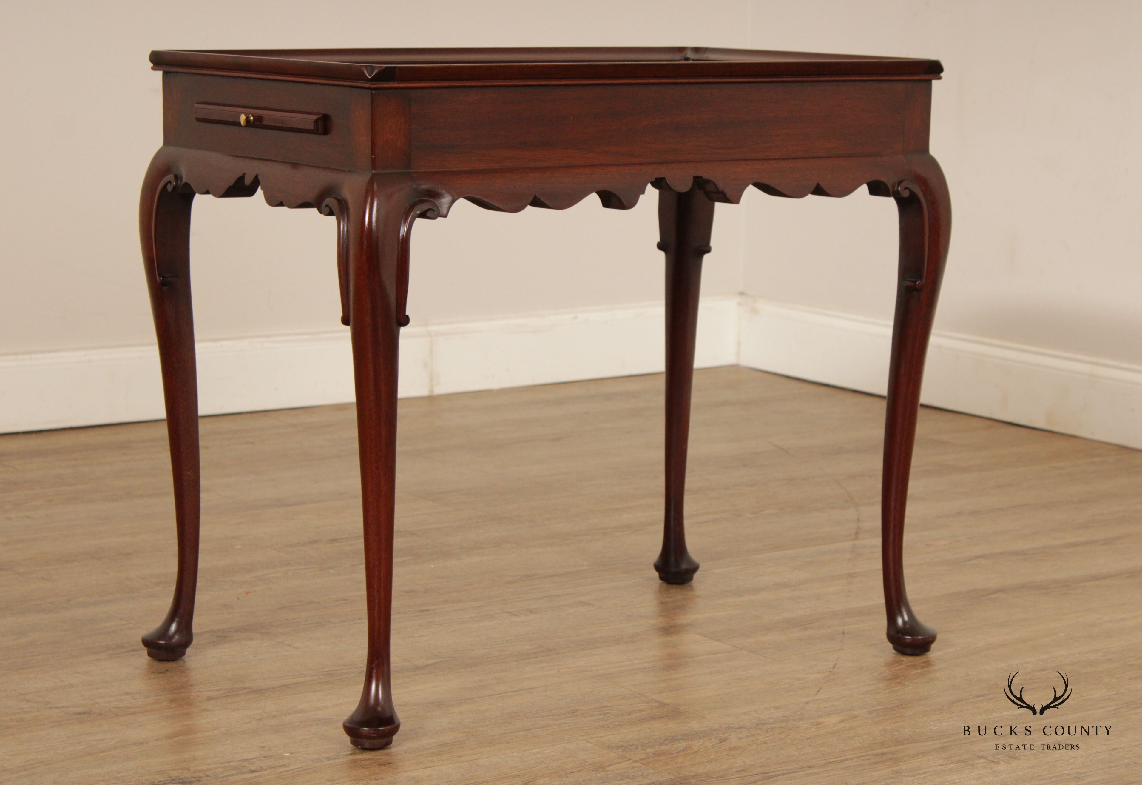 Henkel Harris Queen Anne Style Mahogany Tea Table